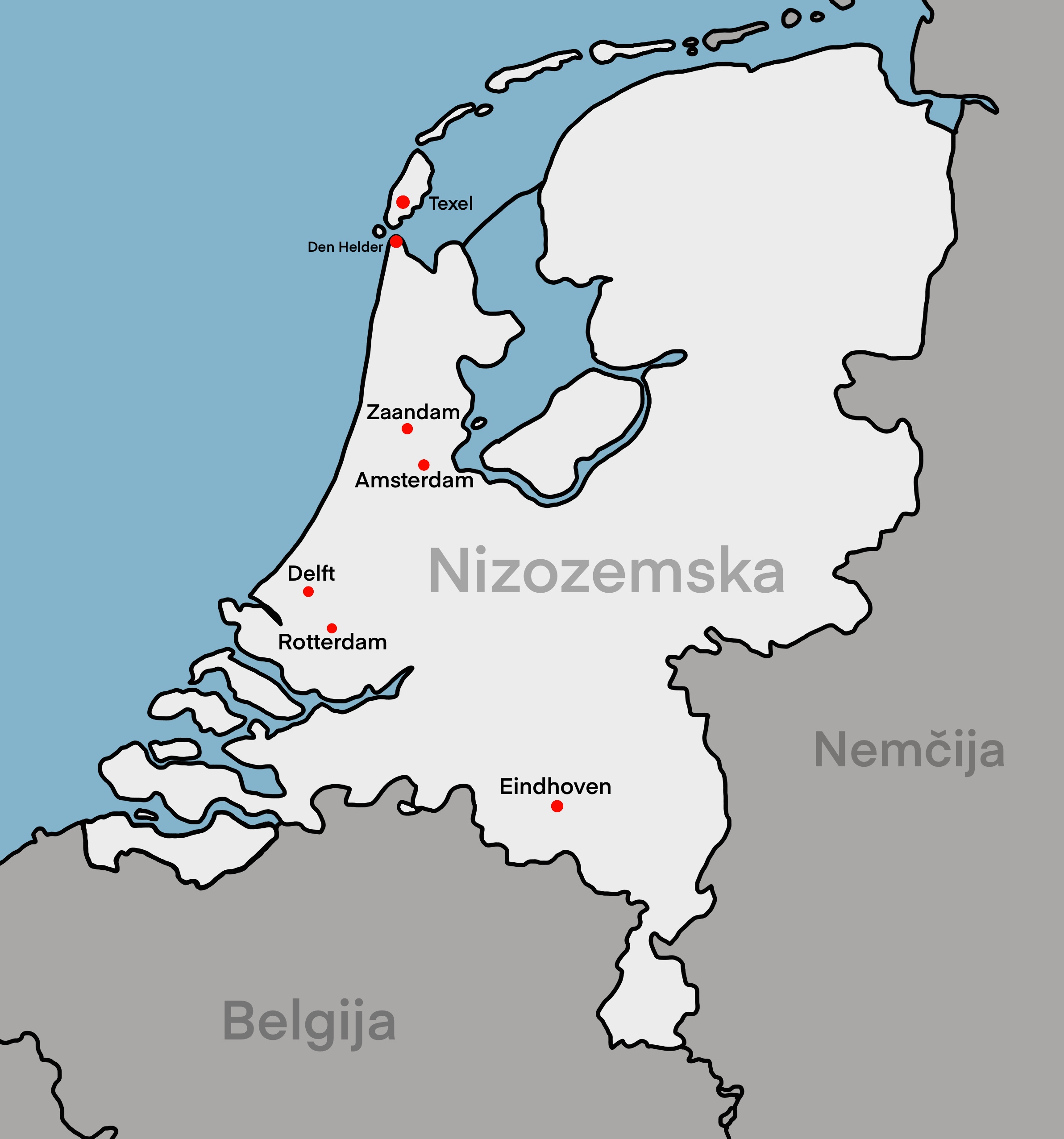 zemljevid nizozemska